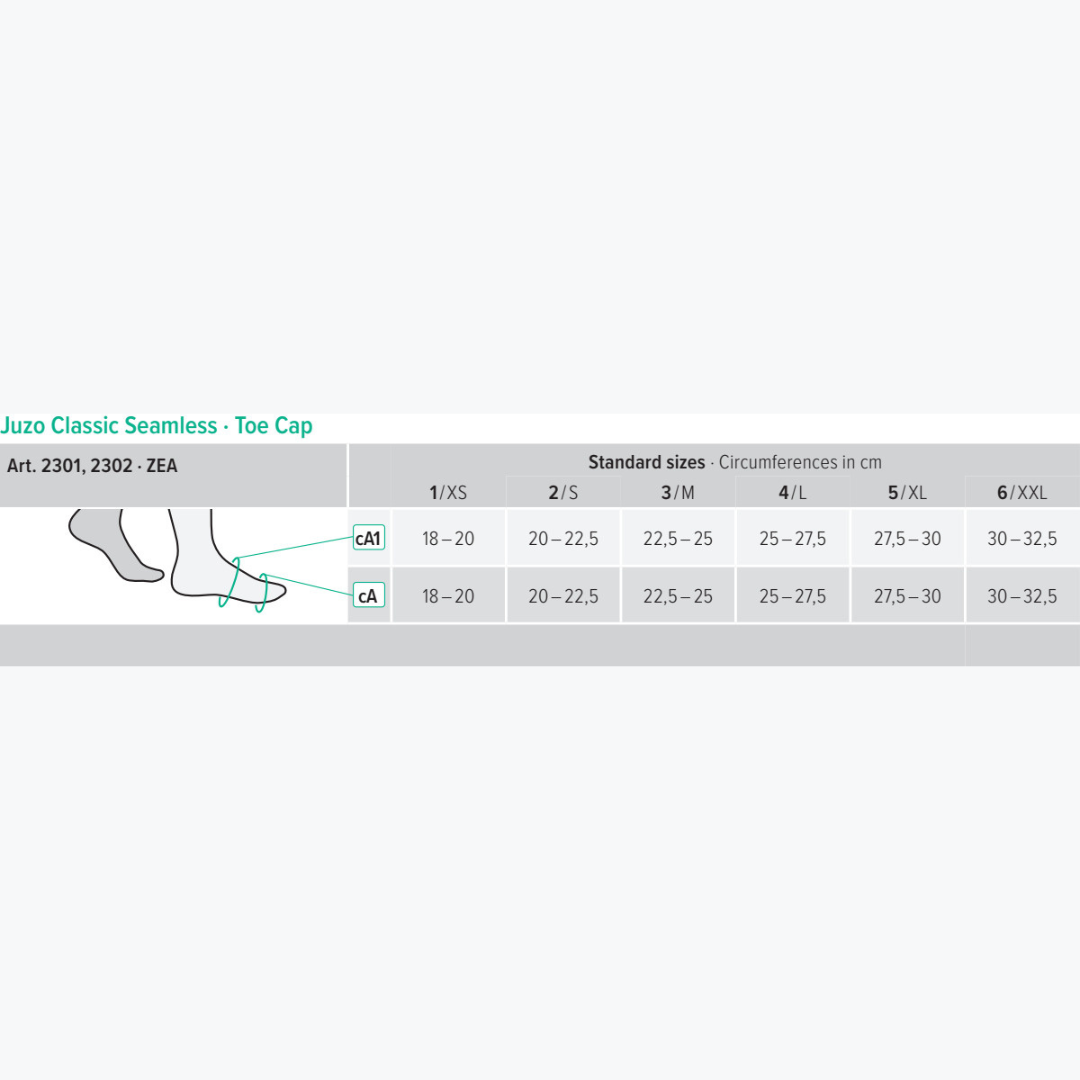 JUZO CLASSIC SEAMLESS TOE CAP 15-20MMHG