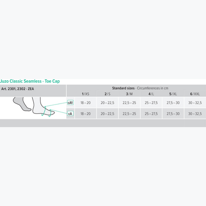 JUZO CLASSIC SEAMLESS TOE CAP 15-20MMHG